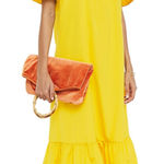 Tory Burch smocked shoulder dress - flaming yellow Photo 0