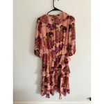 Betsey Johnson  Floral Ruffle Dress Pink Purple Long Sleeve‎ Size 8 Photo 3