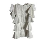 Caroline Constas Irene Ruffle Tiered Off Shoulder White Eyelet Mini Dress Size 4 Photo 12