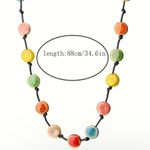 Boho Flat Bead Necklace Female Retro Ethnic Style Niche Stylish Sweater Necklace Photo 8