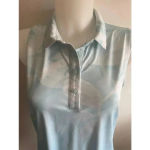 Nike Women's  Dri-Fit Standard Fit Sleeveless Polo Shirt - Light Blue -‎ M Photo 1