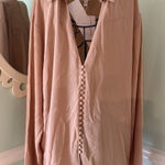 Alexia Admor ALEXIA ADMIR NUDE LONG SLEEVE XL Top Blouse Shirt Button Front Photo 0