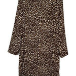 J.Crew Women Dress Shift Leopard Print Long Sleeve‎ Zip Back Brown Size 10 NWT Photo 0