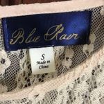 Blue Rain Beige Sheer Lace Short Sleeve Blouse Size Small Photo 3