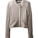 Waverly Grey Textured Knit Moto Jacket with Shoulder Detail Photo 0