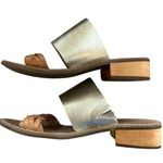 Latigo  Tapas Gold Metallic and Brown Braided Leather Slip On Sandal Photo 0