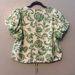 Alice Blue ⭐️ cream and green floral tie front puff sleeve blouse size xl Photo 10