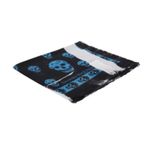 Alexander McQueen  Skull Scarf Black & Blue 100% Wool - NWT Photo 2
