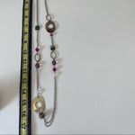 Lia Sophia  Mantra Silver Tone Resin Mother Pearl Abalone She’ll Wood Necklace Photo 6