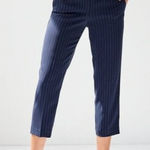 Aritzia Babaton Cohen Cashmere Wool Navy Micro striped cropped Pants trouser 6 Photo 0