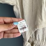 Old Navy  Women's Beige Waist-Defined‎ Midi Dress L Short Sleeve Cutout Back Photo 6