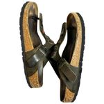 Birkenstock  Brown Leather Jeweled Thong Footbed Sandals Size 39 Photo 3