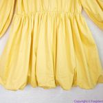 Eloquii yellow 100% cotton Bubble Hem Puff Sleeve Dress,18 Photo 9