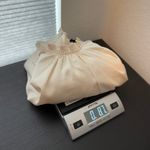 J.Crew Beige Satin High Neck Long Sleeve Ruffle Blouse Women's Size Small FLAW Photo 11