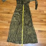 Petersyn Womens XS Zuma Maxi Dress Green Black Satin Print Mock Neck Long Sleeve Photo 7