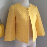 NWOT Yellow Cropped Sleeve Print Blazer Jackie O sz XS Photo 2