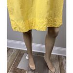 Briggs New York Briggs Yellow Linen Blend Pocket Dress Sz M V-Neck‎ Sleeveless Casual Above Knee Photo 3