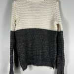 Victoria's Secret Victoria’s Secret Sweater Womens XS Gray Cream Colorblock Knit Logo Sleeve Cozy Photo 2