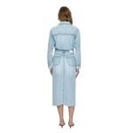 Pistola  Amira Denim Midi Dress Riviera Wash High Slit Long Sleeve Size Small NWT Photo 1