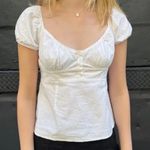 Brandy Melville  Top milkmaid striped crop blair womens White (one size) coquette Photo 0