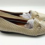 Seven 7 Pearl Gigi Buckle Cream Woven Flats Almond Toe Size 8.5 New in Box! Photo 2