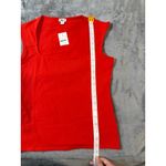 J.Crew NWT  Cap-sleeve Stretch Cotton-blend
Squareneck Tank Top‎ Women Red Medium Photo 6
