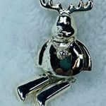 Silver Tone Moose Reindeer Christmas Jewelry Pin Brooch Articulated Moving Legs Photo 12