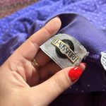 80s VTG CHAUS SPORT LAVENDER PURPLE POLKA DOT MOCK NECK LONG SLEEVE TEE Size M Photo 2