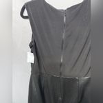 Calvin Klein  faux leather black dress. Ruched side, jersey top size 12. NWT Photo 8