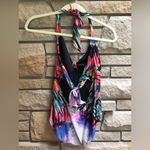 Seafolly Tropical Print One Piece Halter Swimsuit Toucans palm beachy US 10 Photo 1