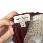 superdown Burgundy Metallic Wrap Mini Dress S Long Sleeve Party DateNight Outfit Photo 5