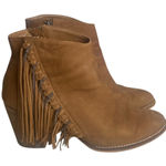 Dolce Vita Size 9.5 Juneau Ankle Boots Fringe Chain Neutral Brown Shoes Suede Photo 0