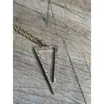 Gold Chain Necklace With Rhinestone Triangle Pendant Photo 3