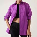 Athleta New Oversized Poplin Top Size Small Jazzy Purple Photo 0