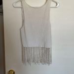 White Boho Fringe Top Photo 4