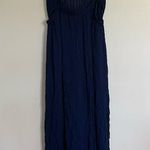 Women’s Lulu's Lost In Paradise Navy Blue Strappy Maxi Dress Size Medium Photo 10