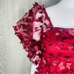 Thirty thirty Allison & Kelly Long Sleeve 3D Butterfly Mesh Mini Dress xs spring Red Photo 3