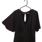 Torrid Black Tie Waist Wide Leg V-Neck Challis Flutter Sleeve Jumpsuit Size 2X Photo 3