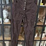 Ulla Johnson  Ellis jeans high rise chocolate brown buttons straight leg utility Photo 9