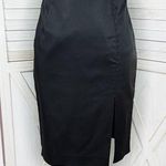 Guess Vintage  Stretch Satin Pencil Skirt Black 4 Front Leg Slit Photo 0