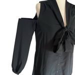 Haute Hippie  tie neck cold shoulder flowy mini dress Photo 8