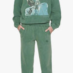 ANINE BING  Evan Jogger Pants Sz Medium Green Photo 0