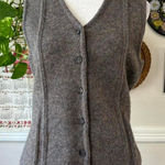 Vtg Corbin Size S 100% Wool Brown Sweater Vest Button Up Cozy Cottage Prairie Photo 0