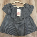 Glam  Black and White Striped Women's Top 🩶
*NEW WITH TAGS 🏷️ Photo 0