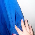 Calvin Klein knee length blue pop over v neck ruffle tiered textured dress Photo 5