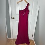 Katie May  Pink One Shoulder Cut Out Back Edgy Maxi Dress Magenta Pink Medium Photo 2