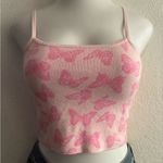 LA Hearts  Pink Butterfly’s Camisole Crop Top M Photo 3