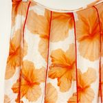 Farm Rio  Size Large Orange Floral Pleated Fully Lined Midi Skirt Photo 1