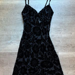 Jill Stuart Vintage Floral Velvet Spaghetti Strap Slip Black Dress Size 4 Photo 0