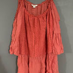 Cato  Est 1946 Peach Lace Cold Shoulder Top Size Large Photo 0